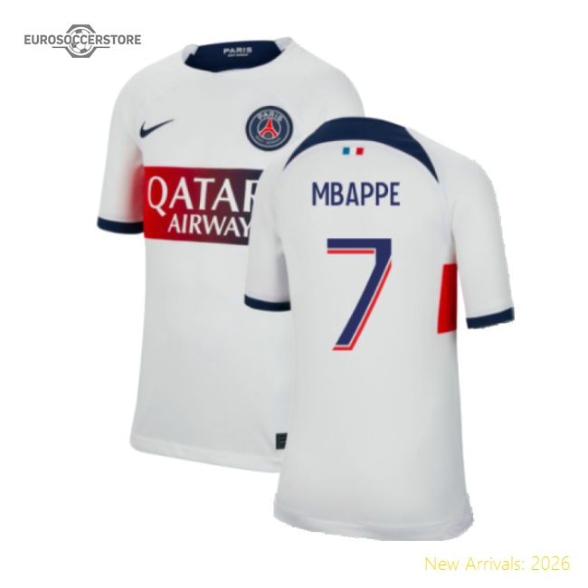 2023-2024 PSG Away Shirt (Kids) (Mbappe 7)-Vantage Point Soccer